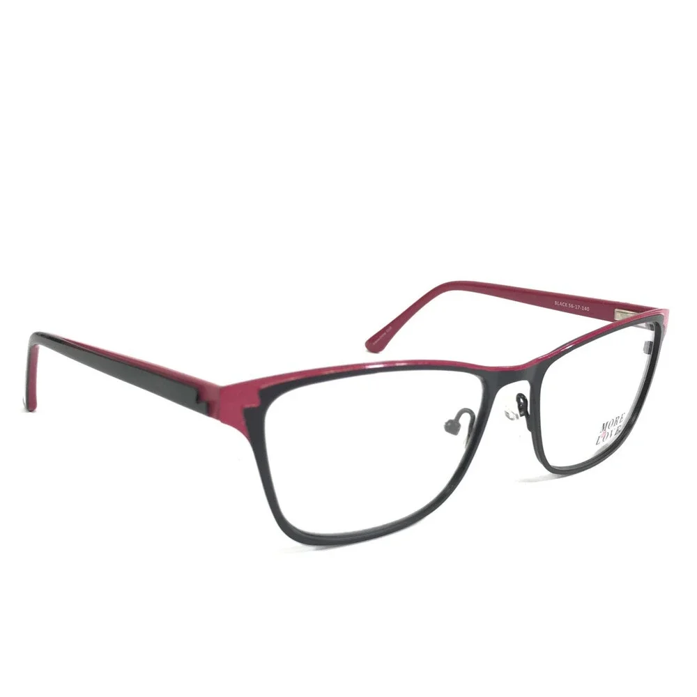 More to Love Eyeglasses Frames Meredith 1115 Black Red Cat Eye 56-17-140